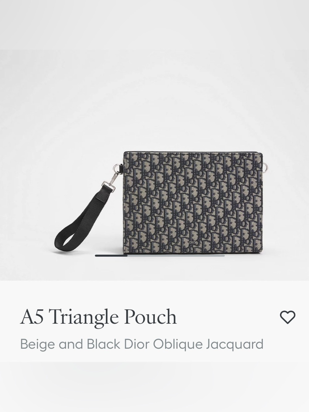Dior Monogram Canvas Wristlet - Navy & Cream